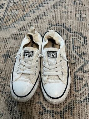 Converse White Low Top Sneakers with Black Trim